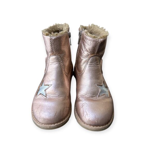 Old Soles Pink Gold Starling Leather Ankle Boots, Size 25 EU, 9 US - Picture 3 of 12